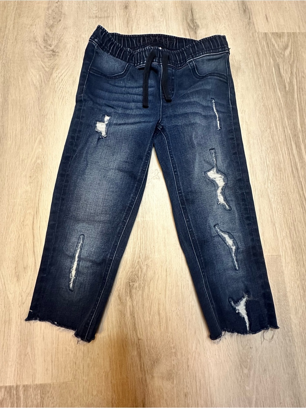 Kids - 3 for $10 - Justice Brand Dark Blue Distressed Pull-On Jeans